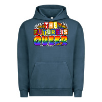 Pigment Midnight Navy the future is queer Urban Hoodie - FaDigitalArtStudio