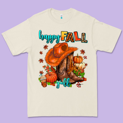 Happy Fall Y'all  Cowgirl Premium Tee Designed By Adodesignshop