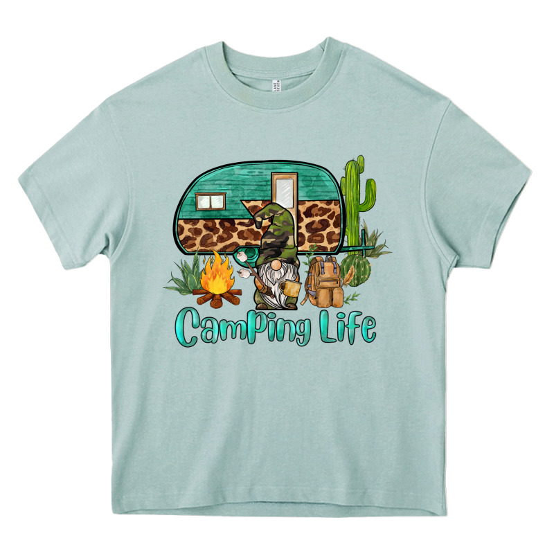 Camping Life Caravan And Gnome Heavy Core Tee by BarkalooDesign | Teevron