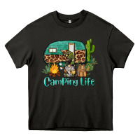 Asphalt camping life caravan and gnome Heavy Core Tee - BarkalooDesign