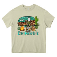 Mossy camping life caravan and gnome Heavy Core Tee - BarkalooDesign