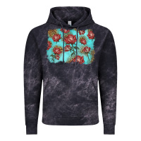 Cloud Black red roses with leopard background Vintage Hoodie - LillyAllenDesigns