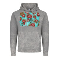 Cloud Rock red roses with leopard background Vintage Hoodie - LillyAllenDesigns
