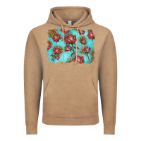 Vintage Coffee red roses with leopard background Vintage Hoodie - LillyAllenDesigns