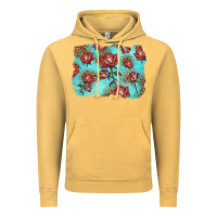 Vintage Mustard red roses with leopard background Vintage Hoodie - LillyAllenDesigns