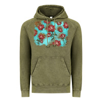 Vintage Olive red roses with leopard background Vintage Hoodie - LillyAllenDesigns