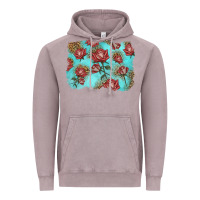 Vintage Zinc red roses with leopard background Vintage Hoodie - LillyAllenDesigns