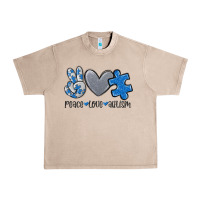 French Oak peace love autism Urban Heavy Tee - MaliasSmallBusiness