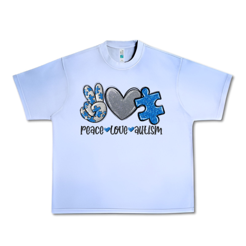 Peace Love Autism Urban Heavy Tee by MaliasSmallBusiness | Teevron