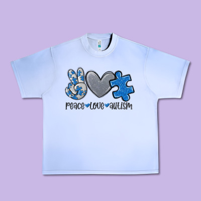 Peace Love Autism Urban Heavy Tee Designed By Maliassmallbusiness