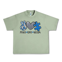 Oil Green peace love autism Urban Heavy Tee - MaliasSmallBusiness
