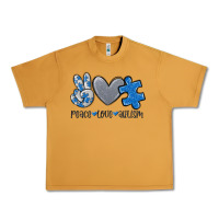 Peanut Butter peace love autism Urban Heavy Tee - MaliasSmallBusiness