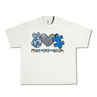 Pistachio peace love autism Urban Heavy Tee - MaliasSmallBusiness