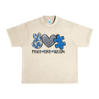 Sandshell peace love autism Urban Heavy Tee - MaliasSmallBusiness