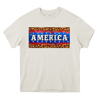 Cream america license plate Heavy Core Tee - HRA Design Shop