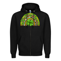 Black western st patricks rainbow Zipper Hoodie - Jasminsmagicworld