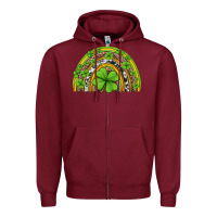 Burgundy western st patricks rainbow Zipper Hoodie - Jasminsmagicworld