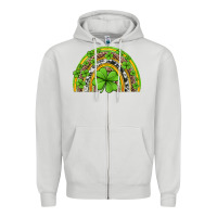 Dove Grey western st patricks rainbow Zipper Hoodie - Jasminsmagicworld