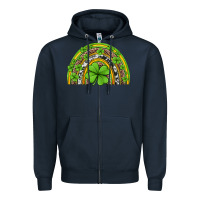 Navy western st patricks rainbow Zipper Hoodie - Jasminsmagicworld