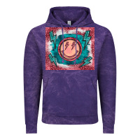 Cloud Purple western lightning bolt smiling face turquoise Vintage Hoodie - BarkalooDesign
