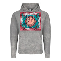 Cloud Rock western lightning bolt smiling face turquoise Vintage Hoodie - BarkalooDesign