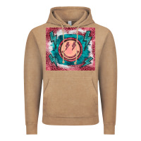 Vintage Coffee western lightning bolt smiling face turquoise Vintage Hoodie - BarkalooDesign