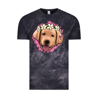 Cloud Black jack russel floral kopyası Vintage Tee - Jasminsmagicworld
