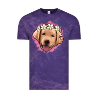 Cloud Purple jack russel floral kopyası Vintage Tee - Jasminsmagicworld