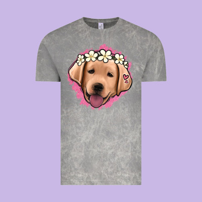 Jack Russel Floral Kopyası Vintage Tee Designed By Jasminsmagicworld