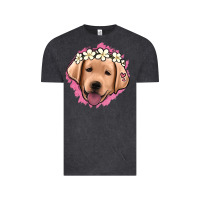 Vintage Black jack russel floral kopyası Vintage Tee - Jasminsmagicworld