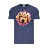 Vintage Denim jack russel floral kopyası Vintage Tee - Jasminsmagicworld