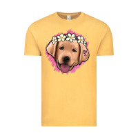 Vintage Mustard jack russel floral kopyası Vintage Tee - Jasminsmagicworld