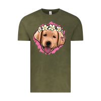 Vintage Olive jack russel floral kopyası Vintage Tee - Jasminsmagicworld