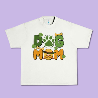 St. Patricks Day Dog Mom Urban Heavy Tee Designed By Maliassmallbusiness