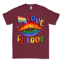 Burgundy love is love lips Classic Tee - MaliasSmallBusiness
