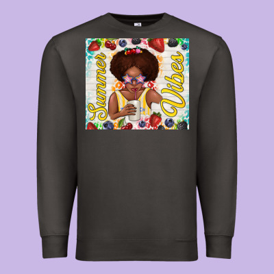 Summer Vibes Afro Kid Premium Sweatshirt Designed By Tumblerdesignbyshophia