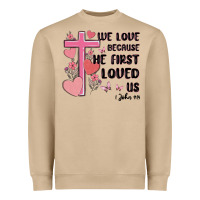 Mushroom we love because he first loved us Heavyweight Sweatshirt - MaliasSmallBusiness