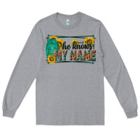 Heather Grey he knows my name isaiah 43 1 Long Sleeve Tee - NancyCooperArtShop