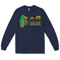 Navy he knows my name isaiah 43 1 Long Sleeve Tee - NancyCooperArtShop