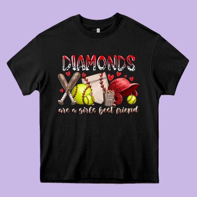 Diamonds Are A Girls Best Friends Heavy Core Tee Designed By Racoondesign
