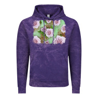 Cloud Purple pink roses with leopard background Vintage Hoodie - LillyAllenDesigns