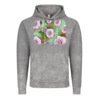 Cloud Rock pink roses with leopard background Vintage Hoodie - LillyAllenDesigns