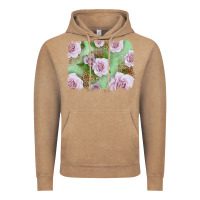 Vintage Coffee pink roses with leopard background Vintage Hoodie - LillyAllenDesigns