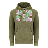 Vintage Olive pink roses with leopard background Vintage Hoodie - LillyAllenDesigns