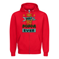 Red world's best poppa ever Zipper Hoodie - Jasminsmagicworld