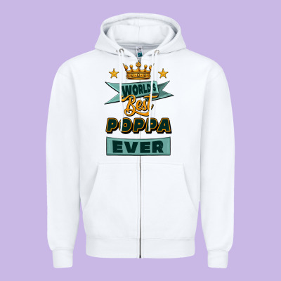 World's Best Poppa Ever Zipper Hoodie Designed By Jasminsmagicworld