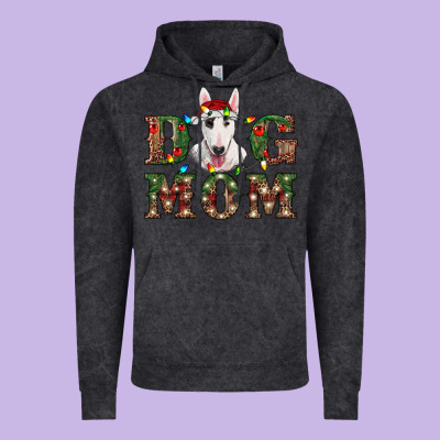 Christmas Dog Mom Bull Terrier Vintage Hoodie Designed By Ranaportraitstore