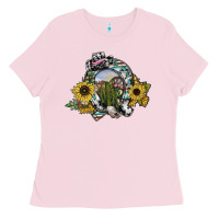Bubblegum Pink western horseshoe Ladies Tee - SublimationCraftShop