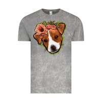 Cloud Rock jack russel floral Vintage Tee - Jasminsmagicworld