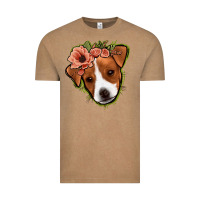 Vintage Coffee jack russel floral Vintage Tee - Jasminsmagicworld